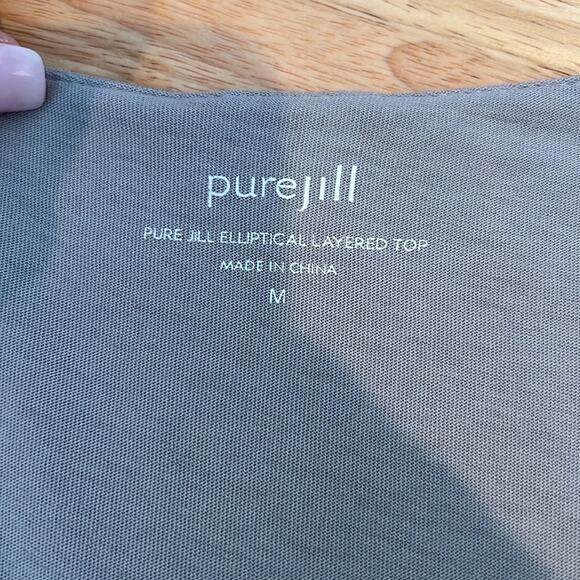 J Jill Pure Jill Elliptical Layered Top in Ash Gray Women's M - Picture 7 of 10